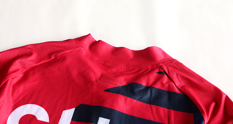 red cycling jersey